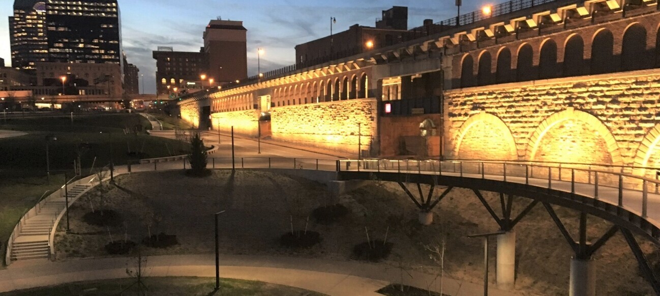 the North Gateway at night