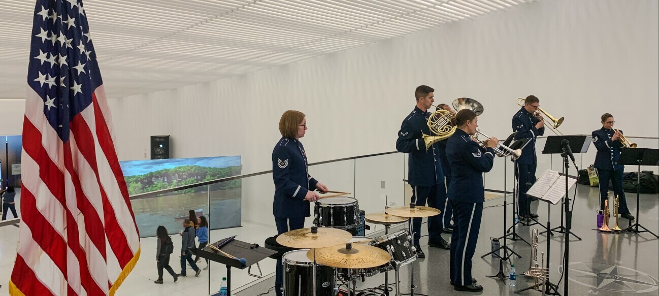 Honoring the bravery and sacrifice of all U.S. military veterans, our 2019 “Salute to Veterans” featured a performance by the Airlifter Brass quintet of the United States Air Force Band of Mid-America
