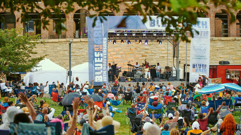 Crowd at Blues at the Arch Festival, August 2025