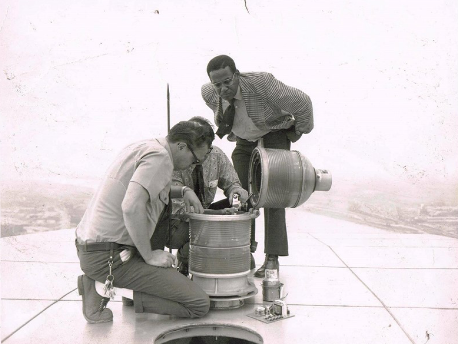 Silas Garrett Jr. stands on top of the Gateway Arch