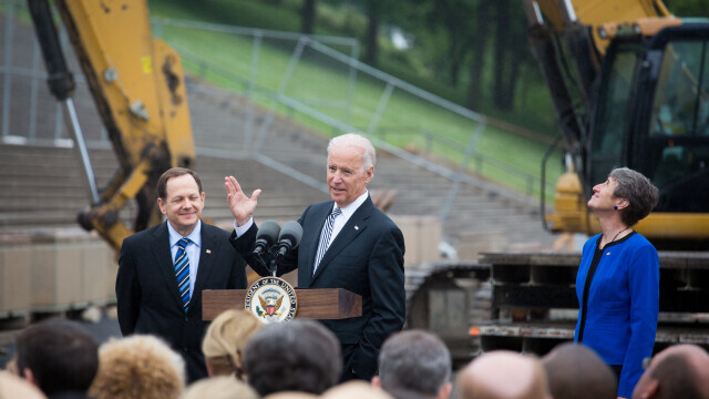 Joe Biden visits the CityArchRiver project