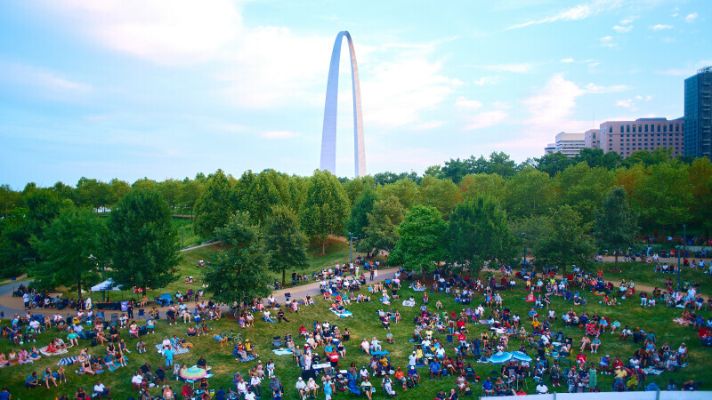 Crowd at Blues at the Arch Festival, August 2025