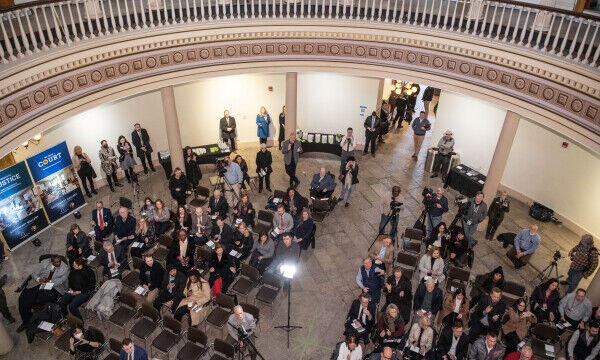 Inside the Courthouse for ceremony