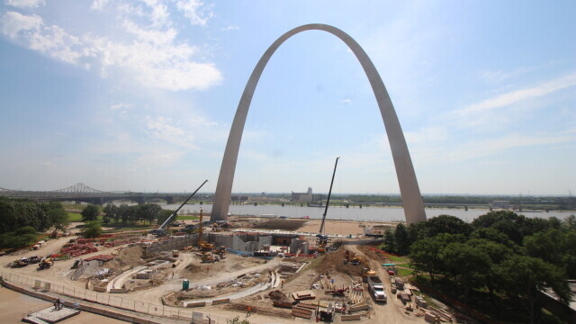 Construction below the Gateway Arch