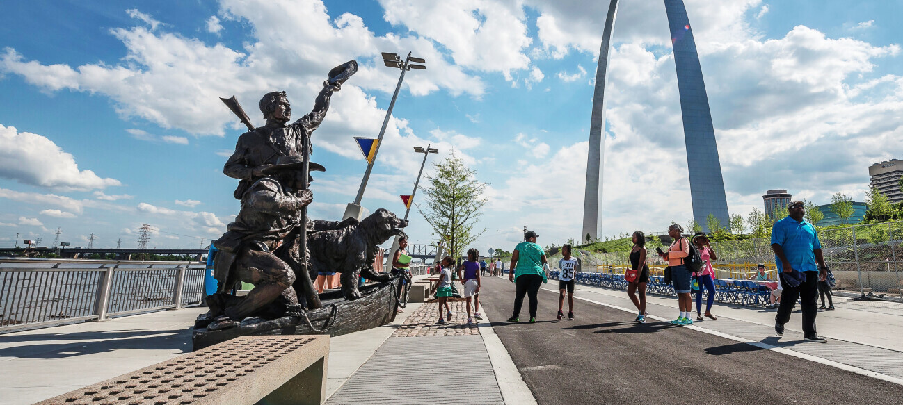 Meriwether Lewis, William Clark, and their dog, Seaman
