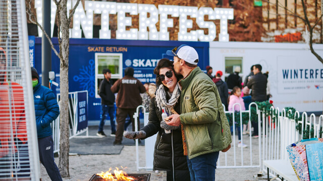 Couple roasting s'mores
